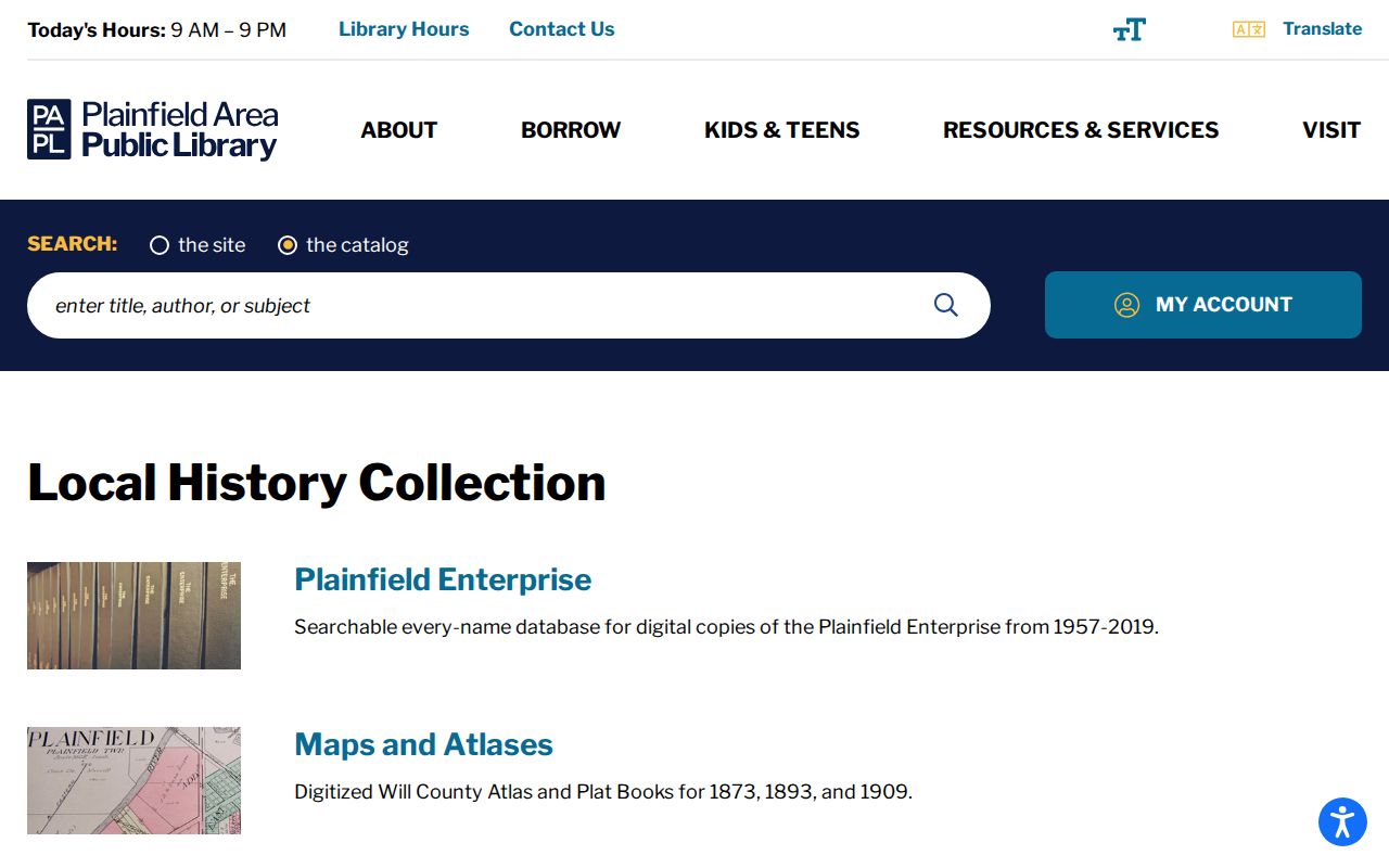 Plainfield library local history collections