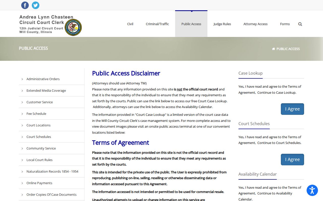 Will public court search entry