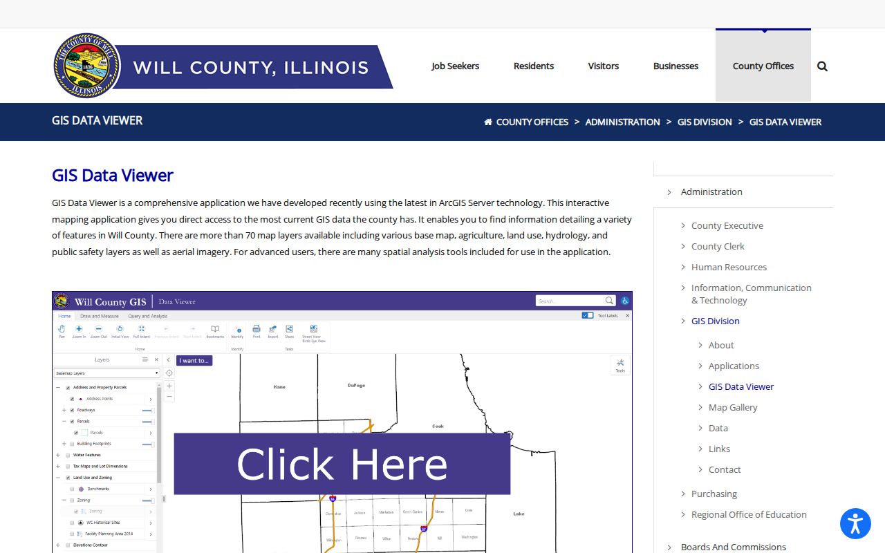Plainfield neighbors search in the Will County GIS viewer