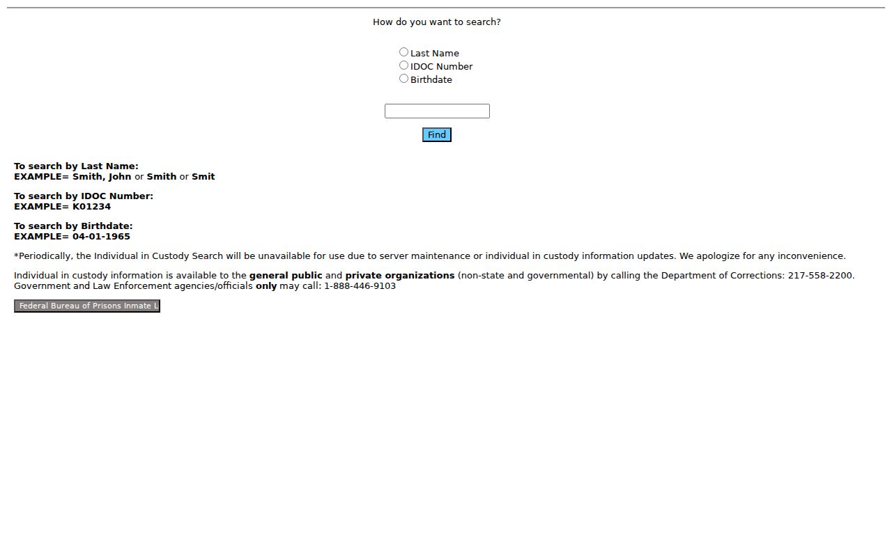 Plainfield resident lookup through the Illinois state custody search